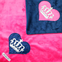 Load image into Gallery viewer, Heart & Royal Crown Minky Blanket