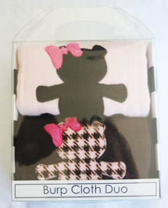 Jannuzzi 2-Pack Teddy Bear Burp Cloth 