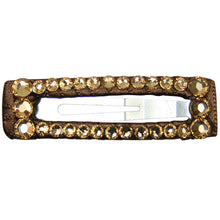 Load image into Gallery viewer, Jannuzzi Swarovski Crystal 2&quot; Brown Barrette
