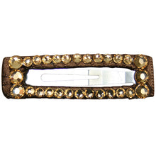 Load image into Gallery viewer, Jannuzzi Swarovski Crystal 2" Brown Barrette