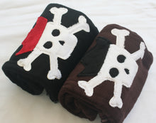 Load image into Gallery viewer, Jannuzzi Brown & Black Pirate Printed Burp Rags 2-Pack