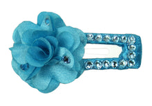 Load image into Gallery viewer, Swarovski Crystal Flower Snap Clip Barrette
