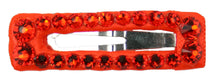 Load image into Gallery viewer, Jannuzzi Neon Red Swarovski Crystal Mini 1 1/2" Snap Clip Barrette