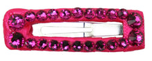 Load image into Gallery viewer, Jannuzzi Neon Fuchsia Swarovski Crystal Mini 1 1/2" Snap Clip Barrette