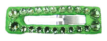 Load image into Gallery viewer, Jannuzzi Neon Green Swarovski Crystal Mini 1 1/2&quot; Snap Clip Barrette
