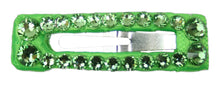 Load image into Gallery viewer, Jannuzzi Neon Green Swarovski Crystal Mini 1 1/2" Snap Clip Barrette