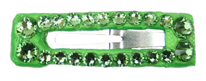 Jannuzzi Neon Green Swarovski Crystal Mini 1 1/2" Snap Clip Barrette