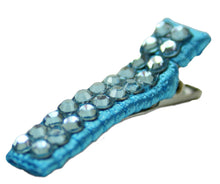 Load image into Gallery viewer, Jannuzzi Swarovski Crystal Aquamarine Barrette 
