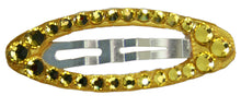 Load image into Gallery viewer, Jannuzzi Swarovski Oval Snap Yellow Barrette