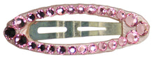 Load image into Gallery viewer, Jannuzzi Swarovski Oval Snap Light Pink Barrette
