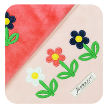 Load image into Gallery viewer, 3 Stemmed Flower Baby Girl Minky Blanket
