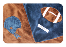 Load image into Gallery viewer, Football Helmet &amp; Football Minky Blanket
