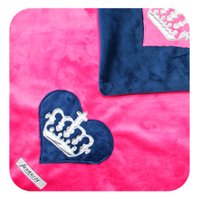 Load image into Gallery viewer, Heart &amp; Royal Crown Minky Blanket
