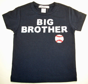 "Big Brother" with baseball short sleeve navy tee shirt