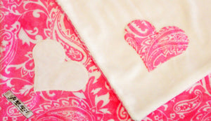 Classic Signature Heart Minky Blanket