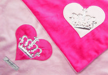 Load image into Gallery viewer, Heart &amp; Royal Crown Minky Blanket

