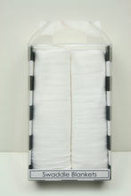 Load image into Gallery viewer, Jannuzzi Soft 100% Cotton 2-Pack White Swaddle Blankets 
