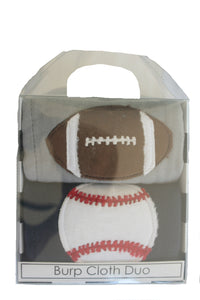 Jannuzzi 2-Pack Football & Tennis Navy & Grey Burp Cloths