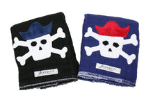 Load image into Gallery viewer, Jannuzzi Navy &amp; Black Pirate Printed Burp Rags 2-Pack
