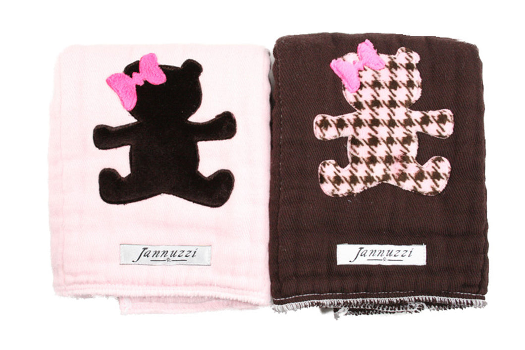 Jannuzzi 2-Pack Teddy Bear Burp Cloth