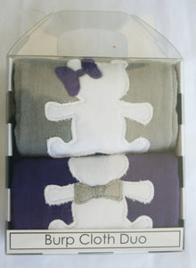 Jannuzzi 2-Pack Teddy Bear Burp Cloth  