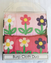 Load image into Gallery viewer, Dyed Burp Duo - 3 Stemmed Flowers
