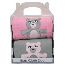 Load image into Gallery viewer, Dyed Burp Duo - Snuggle Bear
