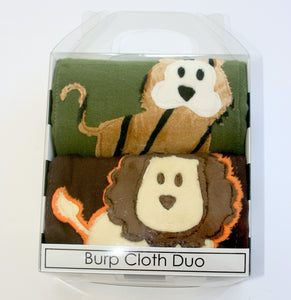 Jannuzzi 2-Pack Lion & Tiger Burp Cloth