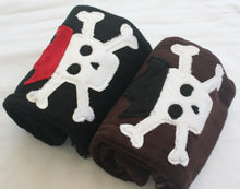 Load image into Gallery viewer, Jannuzzi Brown &amp; Black Pirate Printed Burp Rags 2-Pack
