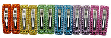 Load image into Gallery viewer, Jannuzzi Swarovski Crystal 2&quot; BarretteJannuzzi Swarovski Crystal 2&quot; Barrette 6-Pack Orange, Yellow, Green, Light Blue, Purple, Pink
