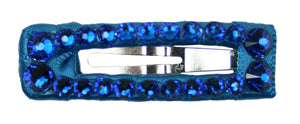 Jannuzzi Neon Capri Blue Swarovski Crystal Mini 1 1/2" Snap Clip Barrette