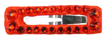 Load image into Gallery viewer, Jannuzzi Neon Red Swarovski Crystal Mini 1 1/2&quot; Snap Clip Barrette
