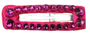 Jannuzzi Neon Fuchsia Swarovski Crystal Mini 1 1/2" Snap Clip Barrette