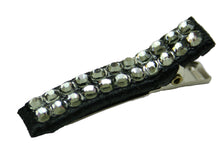 Load image into Gallery viewer, Jannuzzi Swarovski Crystal Charcoal Barrette 
