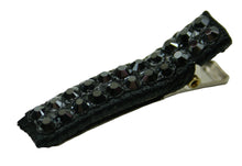 Load image into Gallery viewer, Jannuzzi Swarovski Crystal Jet Black Barrette 
