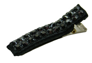 Jannuzzi Swarovski Crystal Jet Black Barrette 