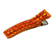 Load image into Gallery viewer, Jannuzzi Swarovski Crystal Orange Barrette 
