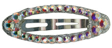 Load image into Gallery viewer, Jannuzzi Swarovski Oval Snap Silver Barrette 
