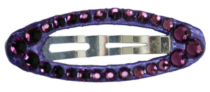 Jannuzzi Swarovski Oval Snap Dark Purple Barrette 