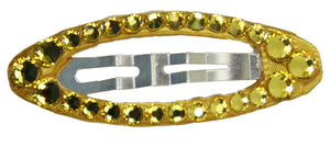 Jannuzzi Swarovski Oval Snap Yellow Barrette 