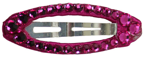 Jannuzzi Swarovski Oval Snap Fuchsia Barrette 