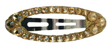 Load image into Gallery viewer, Jannuzzi Swarovski Oval Snap Gold Barrette 
