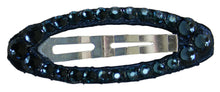 Load image into Gallery viewer, Jannuzzi Swarovski Oval Snap Blue Barrette 
