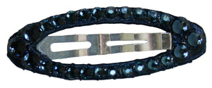 Jannuzzi Swarovski Oval Snap Blue Barrette 