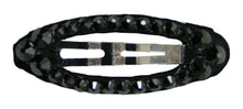 Load image into Gallery viewer, Jannuzzi Swarovski Oval Snap Black Barrette 
