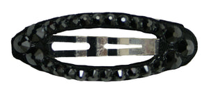 Jannuzzi Swarovski Oval Snap Black Barrette 