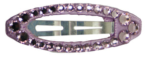 Jannuzzi Swarovski Oval Snap Lavendar Barrette 