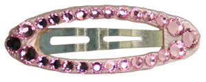 Jannuzzi Swarovski Oval Snap Light Pink Barrette 