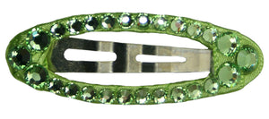 Jannuzzi Swarovski Oval Snap Light Green Barrette 
