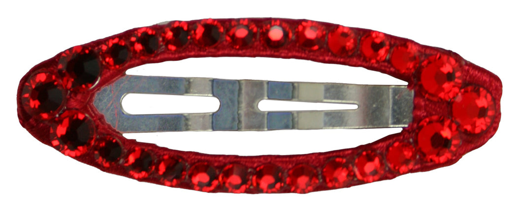 Jannuzzi Swarovski Oval Snap Red Barrette 